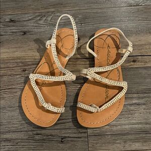 Jessica Simpson Cream Strappy Sandals